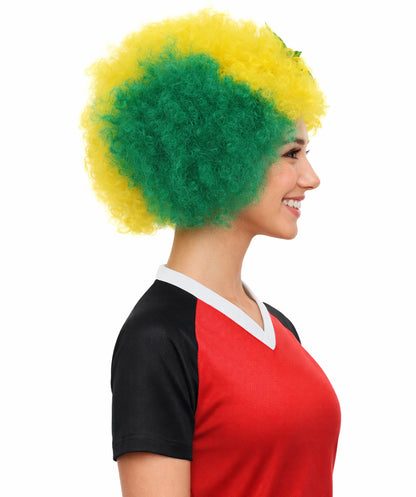 Senegal Flag Sport Afro Multicolor Wig