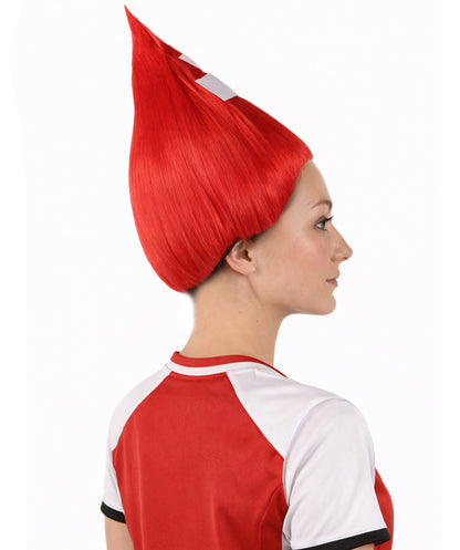 Switzerland Flag Sport Troll Red and White Wig
