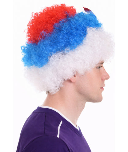 SERBIA Flag Afro Multicolor Wig