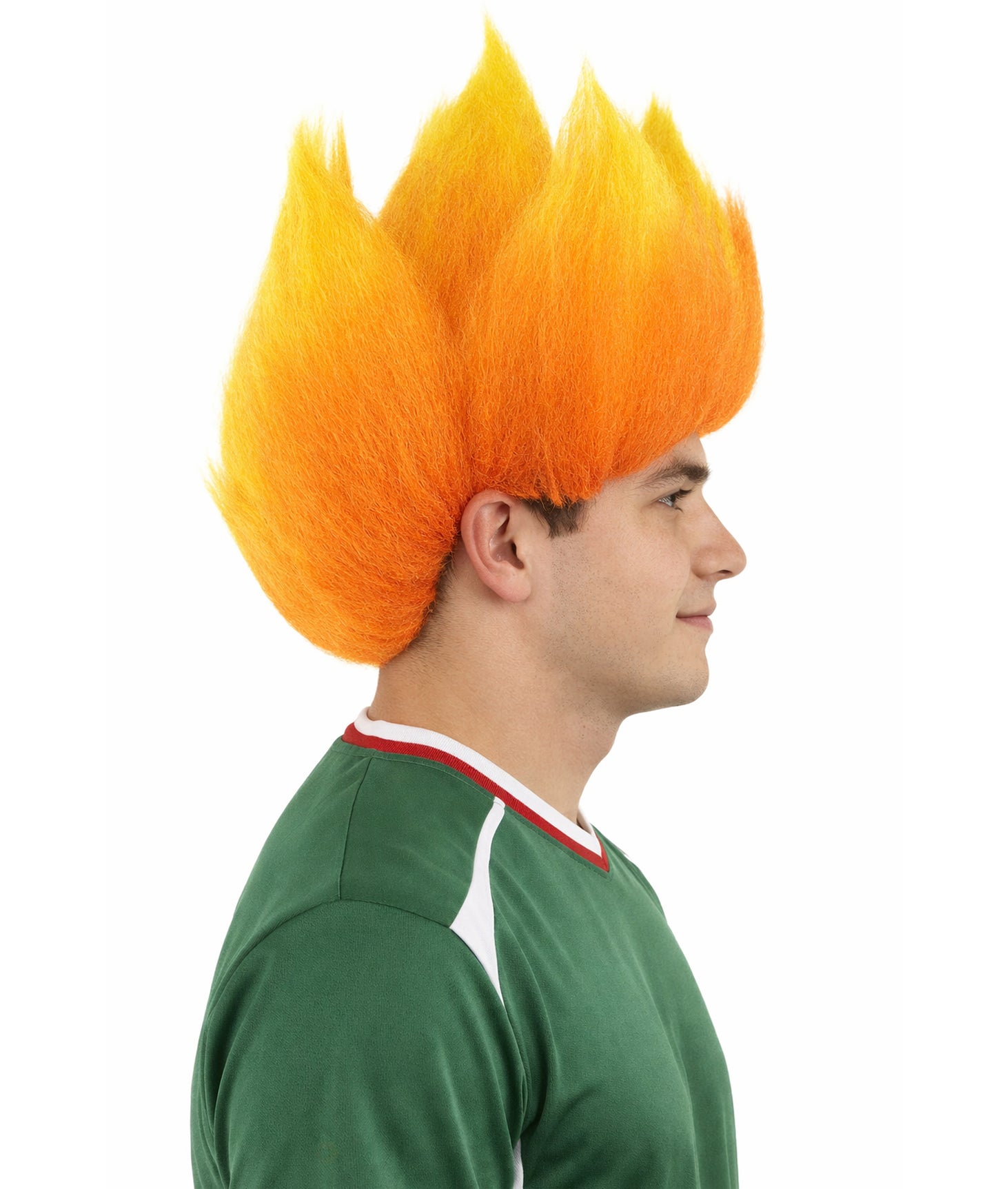 Red and Orange Flame Spiky Long Wig |