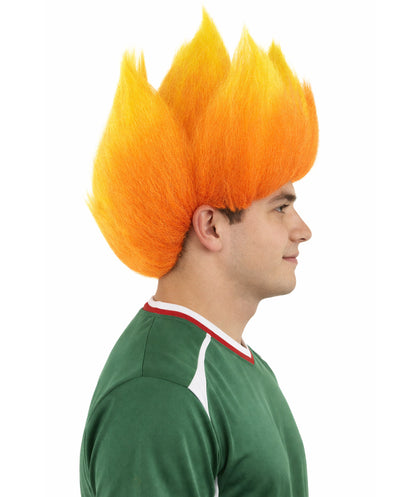 Red and Orange Flame Spiky Long Wig |