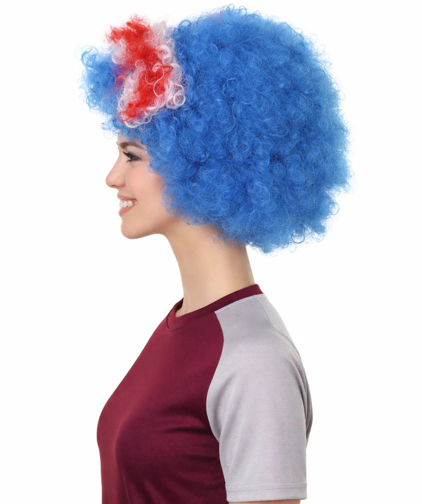 Iceland Flag Sport Afro Multicolor Wig