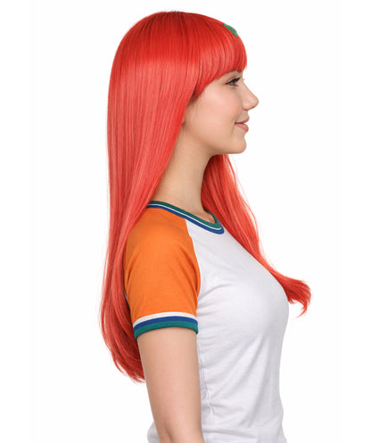 Morocco Flag Sports Long Bob Red and Green Wig