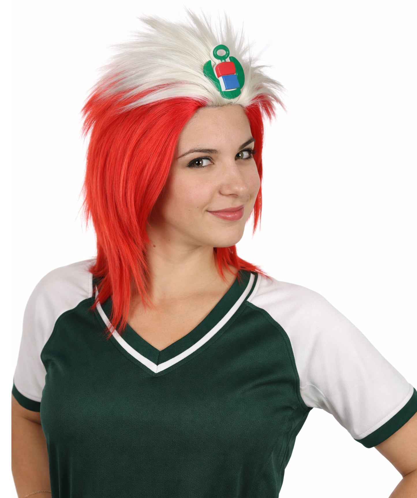 Europe Flag 80's Mullet Multicolor Wig