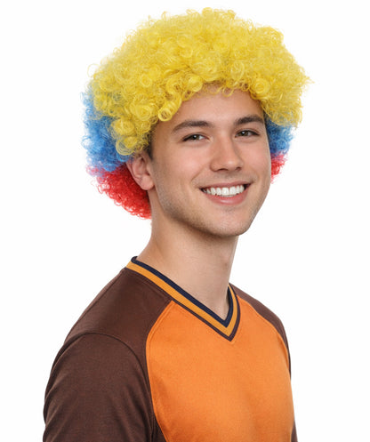 Ecuador Flag Afro Multicolor Wig