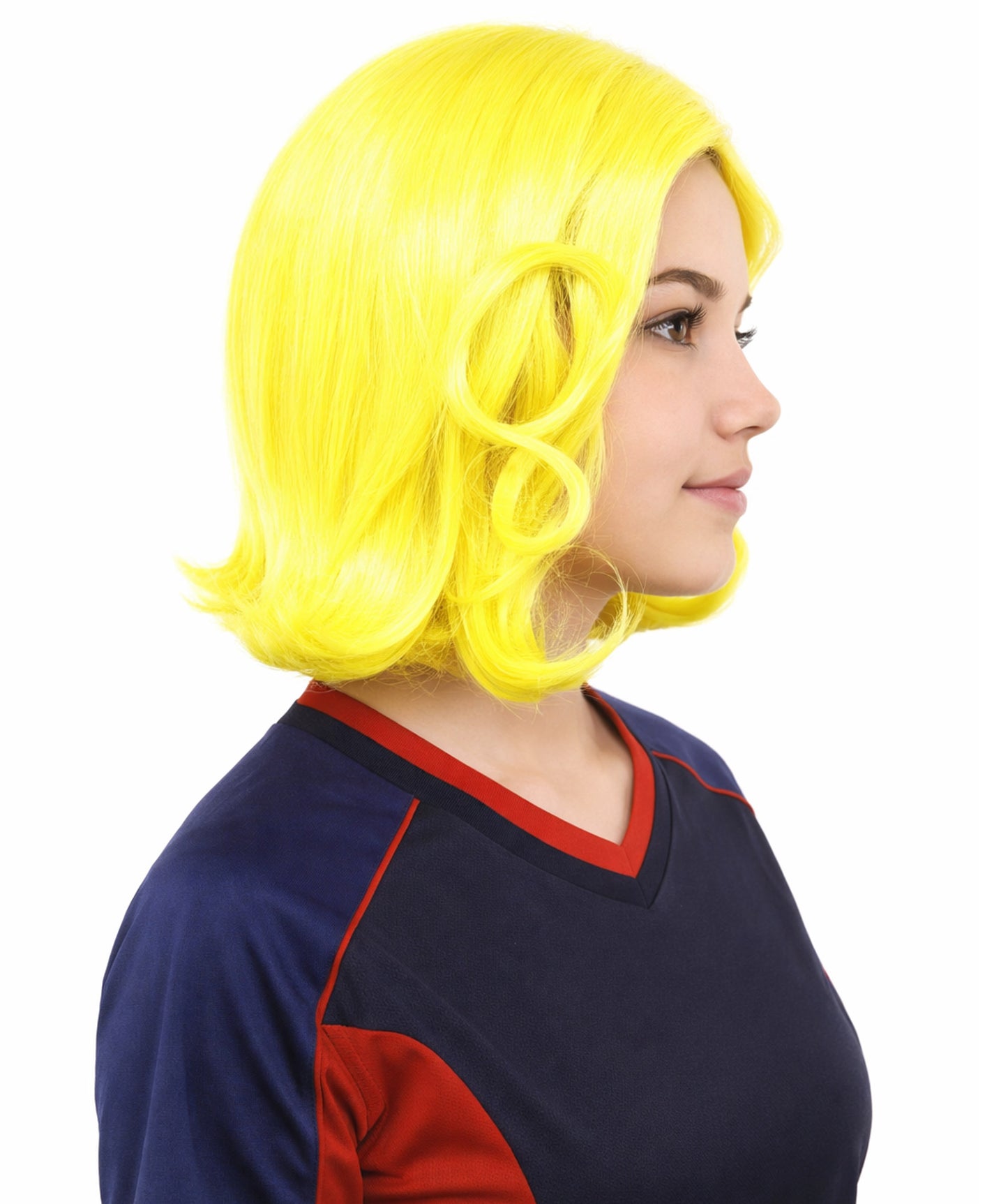 Women's Wavy Bright Yellow Wig | Vibrant Synthetic Medium Hairstyle for Cosplay, Festivals, Stage Shows,  Parties & Photoshoots
