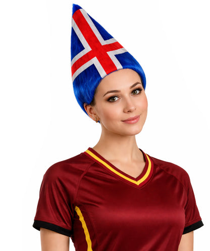 Iceland Flag Troll Multicolor Wig