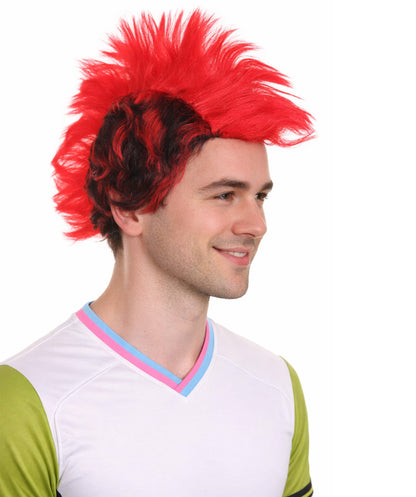 Albania Flag Mohawk Red and Black Wig