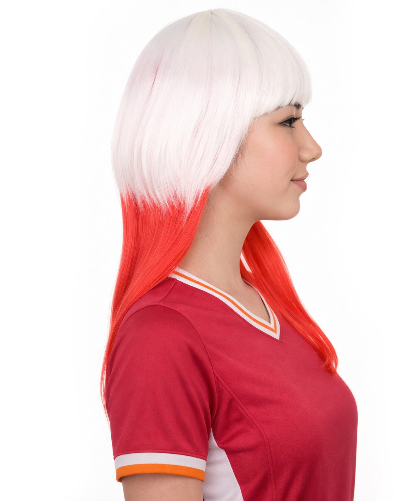 Poland Flag Long Bob White and Red Wig