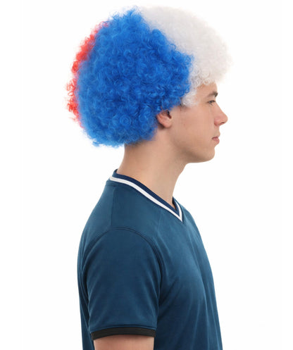 Chile Flag Afro Multicolor Wig