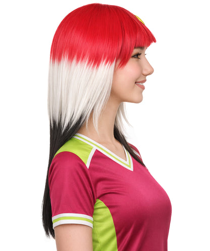 Egypt Flag Long Bob Multicolor Wig