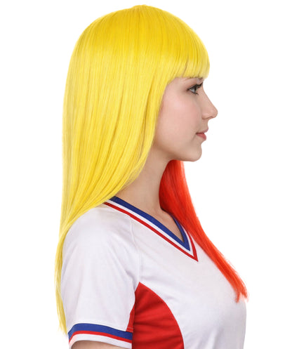 Colombia Flag Long Bob Multicolor Wig
