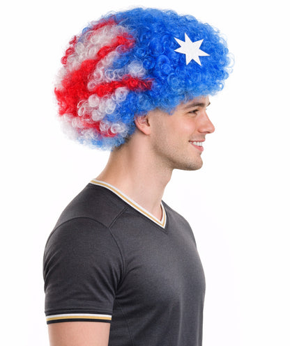 Australia Flag Afro Multicolor Wig