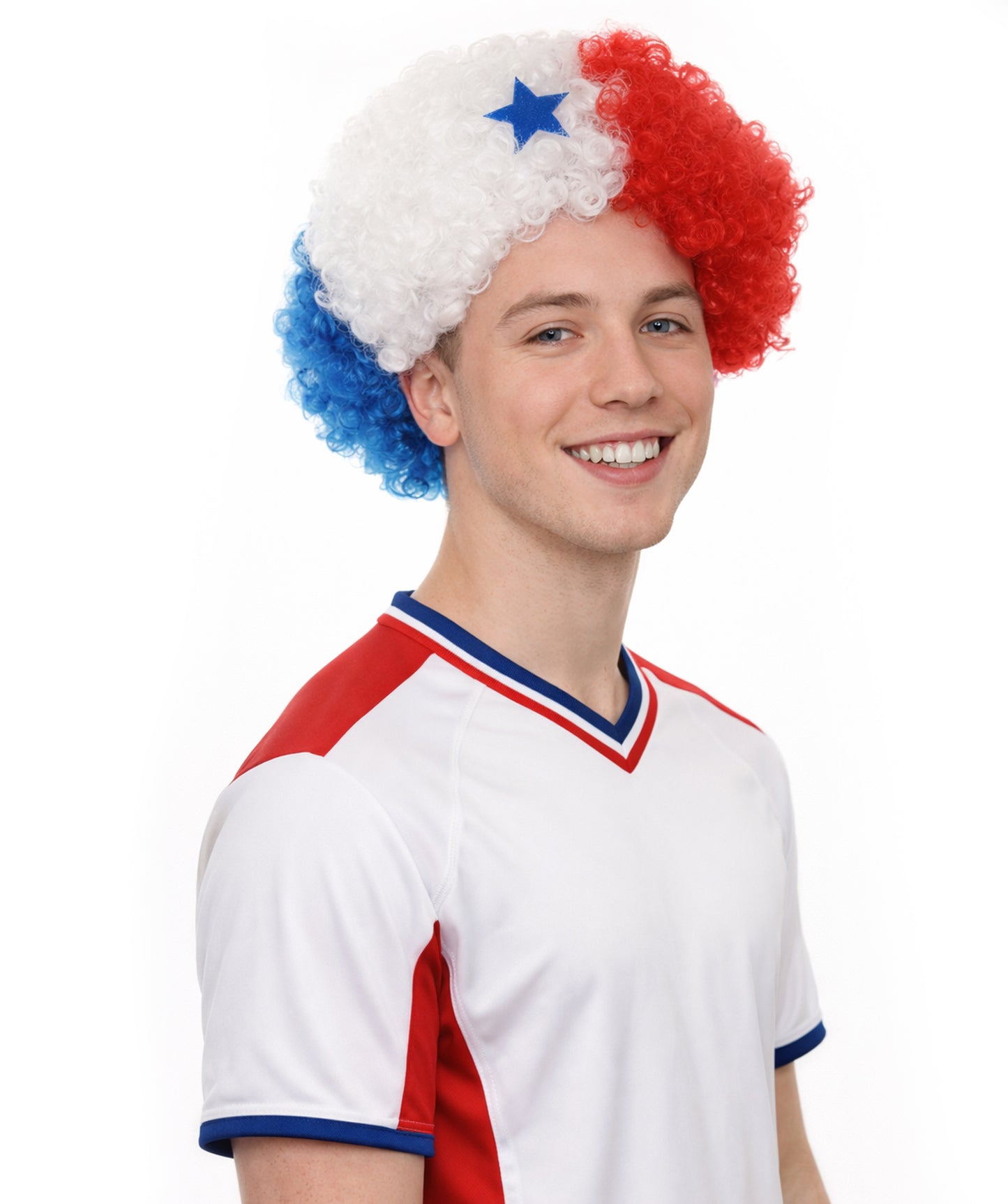 Panama Flag Afro Multicolor Wig
