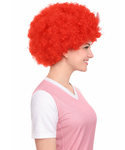 Tunisia Flag Sport Afro Red and White Wig
