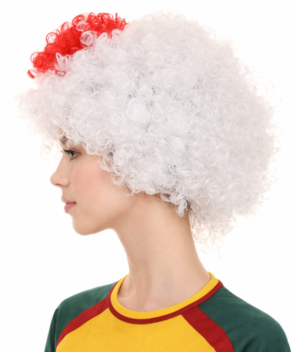 Japan Flag Afro Red and White Wig