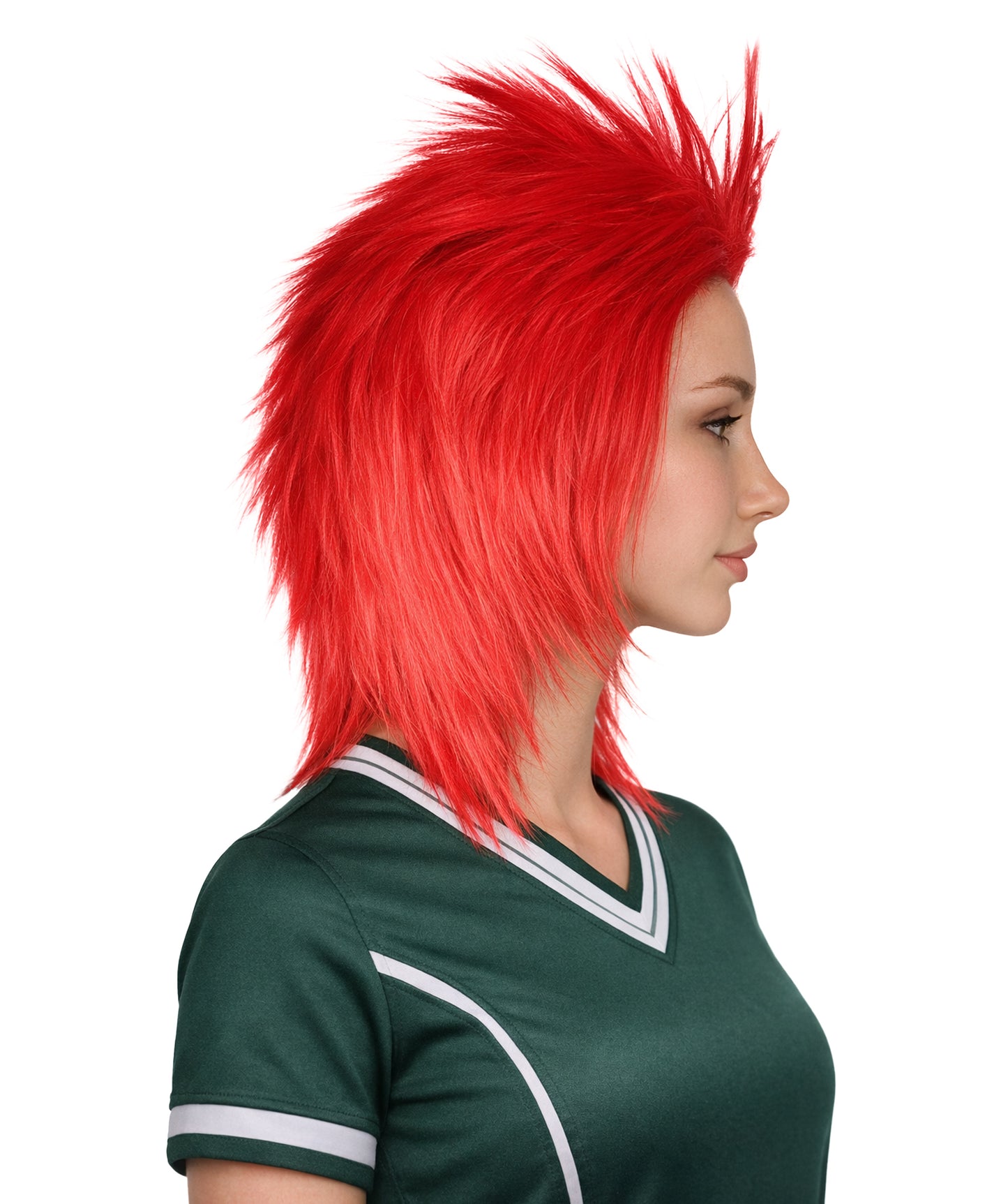 Morocco  Flag 80's Mullet Red and Green Wig