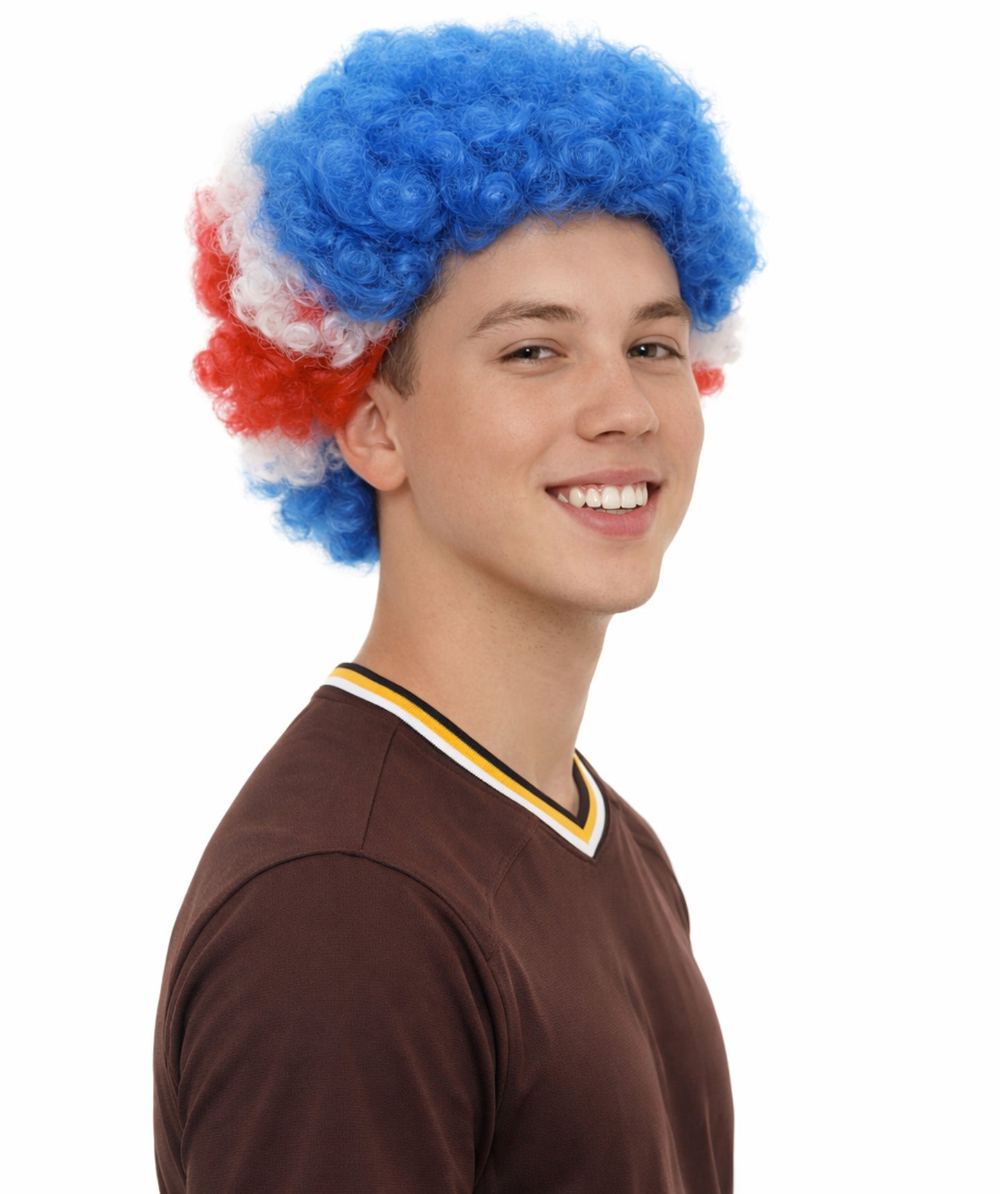 Costa Rica Flag Afro Multicolor Wig