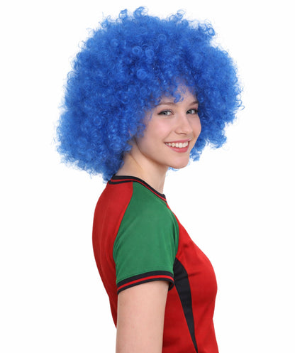 Short Afro Clown Unisex Wig | Fancy Halloween Wig Premium Breathable Capless Cap | Multicolor Options