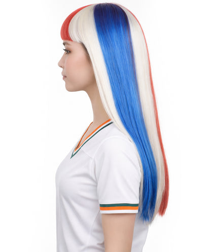 Costa Rica Flag Bob Multicolor Wig