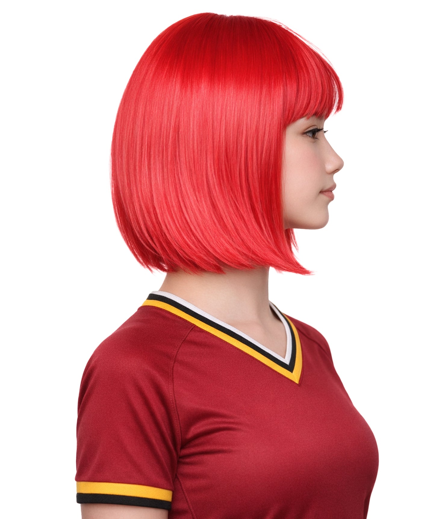 Tunisia Flag Bob Red and White Wig