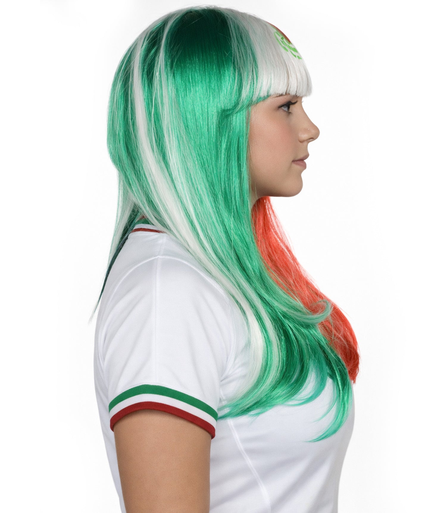 Mexico Flag Long Bob Multicolor Wig