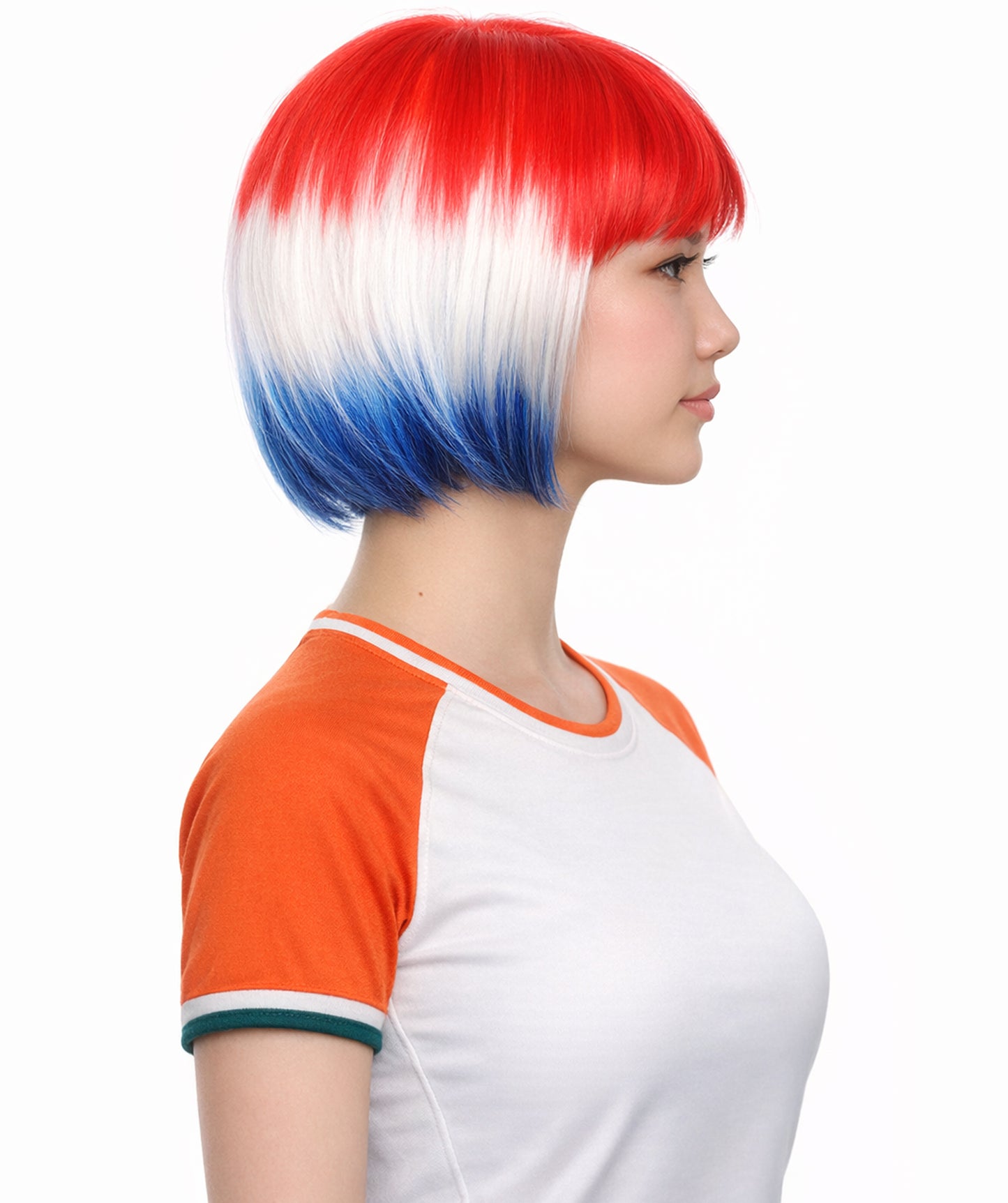 Croatia Flag Bob Multicolor Wig