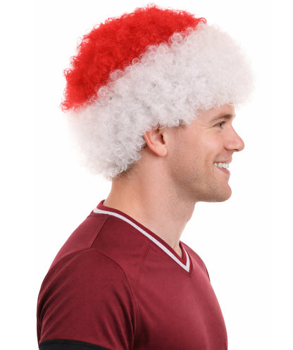 Japan Flag Afro  Red and White Wig