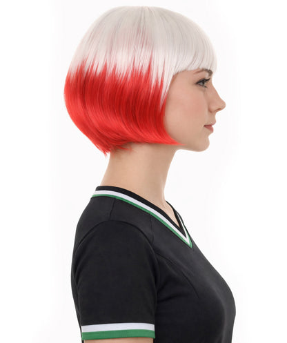 Poland Flag Bob White and Red Wig