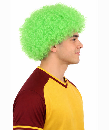 Green and White Two Tone Bouncy Afro Wig |