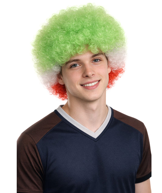 Iran  Flag Afro Multicolor Wig