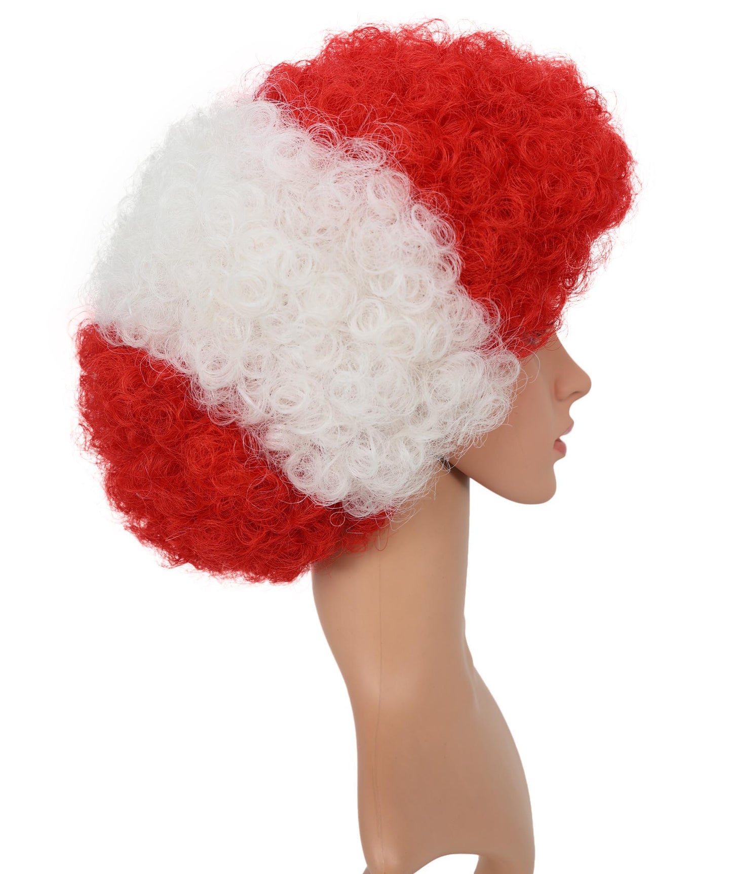 Austria Flag Red & White Clown Afro Wig