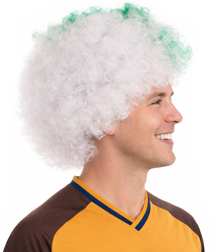 Algeria Flag Jumbo Afro Green and White Wig