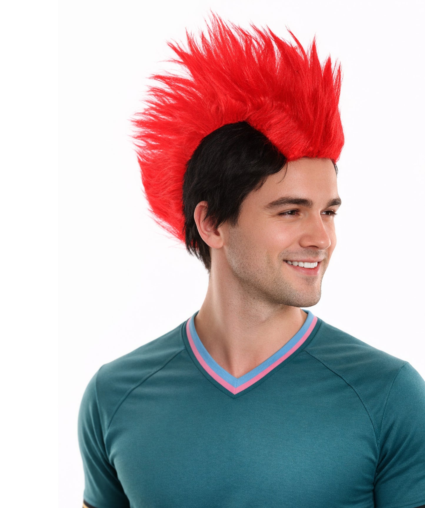 Albania Flag Mohawk Red and Black Wig