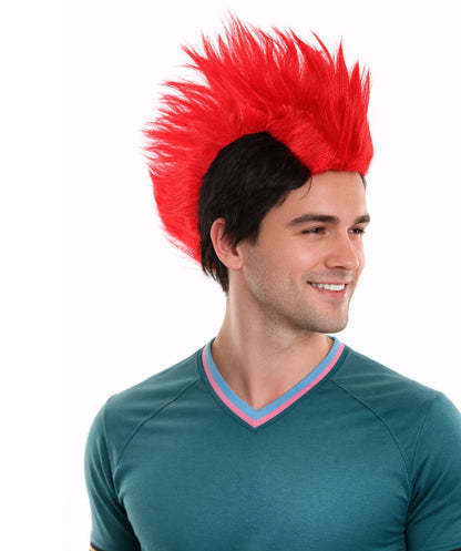 Albania Flag Mohawk Red and Black Wig