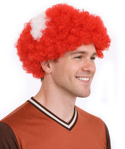 Switzerland Flag Afro Red and White Wig