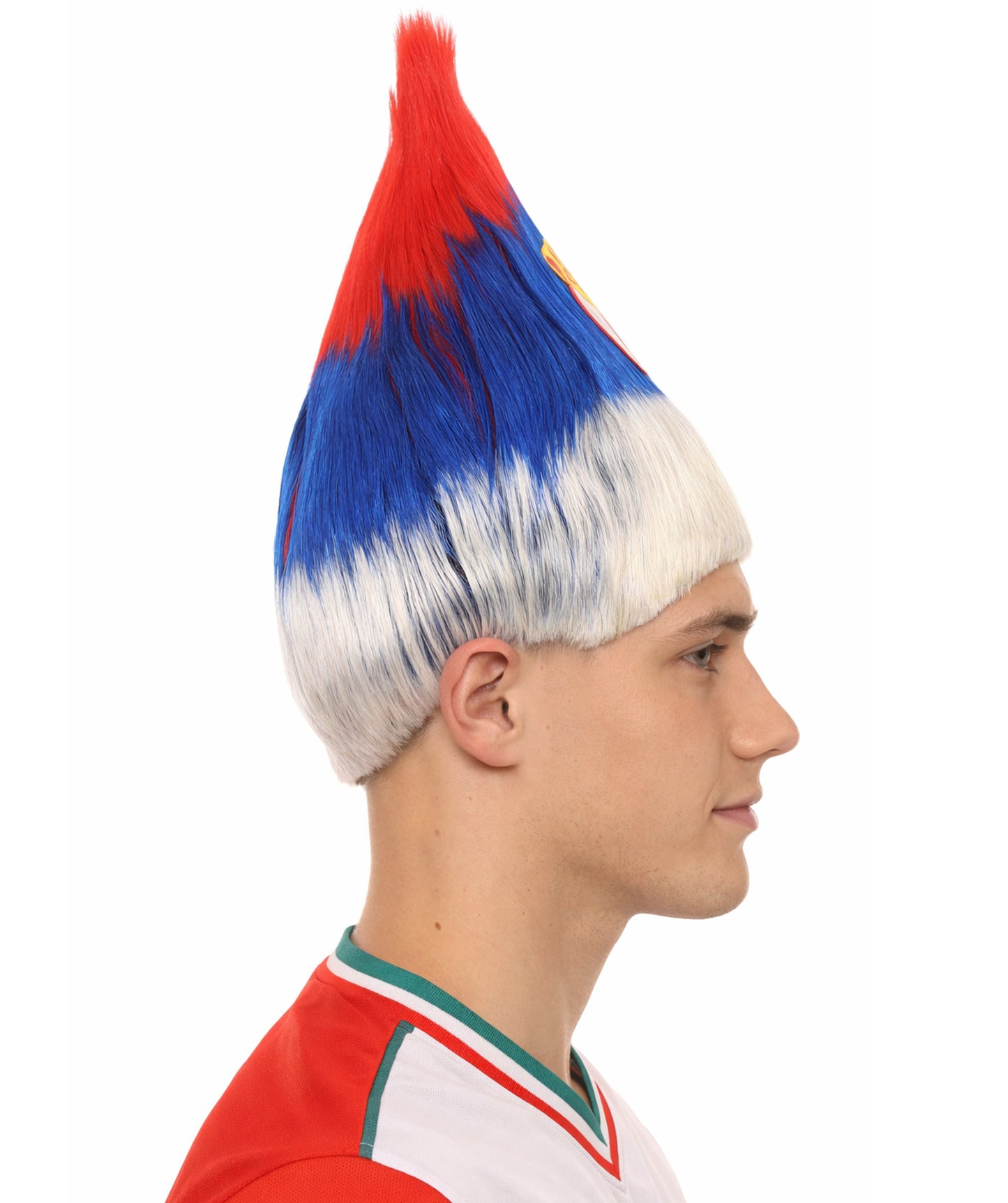 Serbia Flag Troll Multicolor Wig