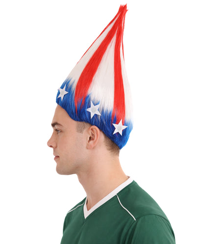 American Stripes Troll Multicolor Wig