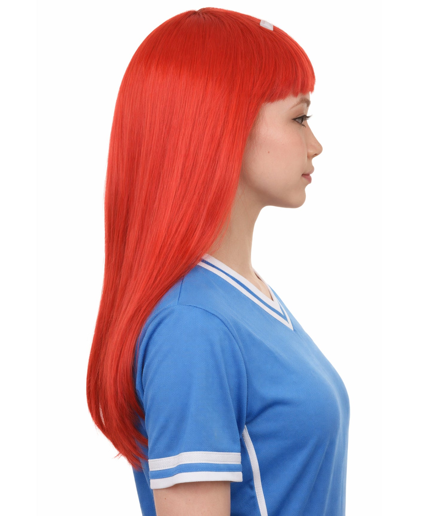 Switzerland Flag Long Bob Red and White Wig