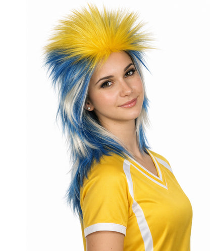 Uruguay Flag 80's Mullet Multicolor Wig