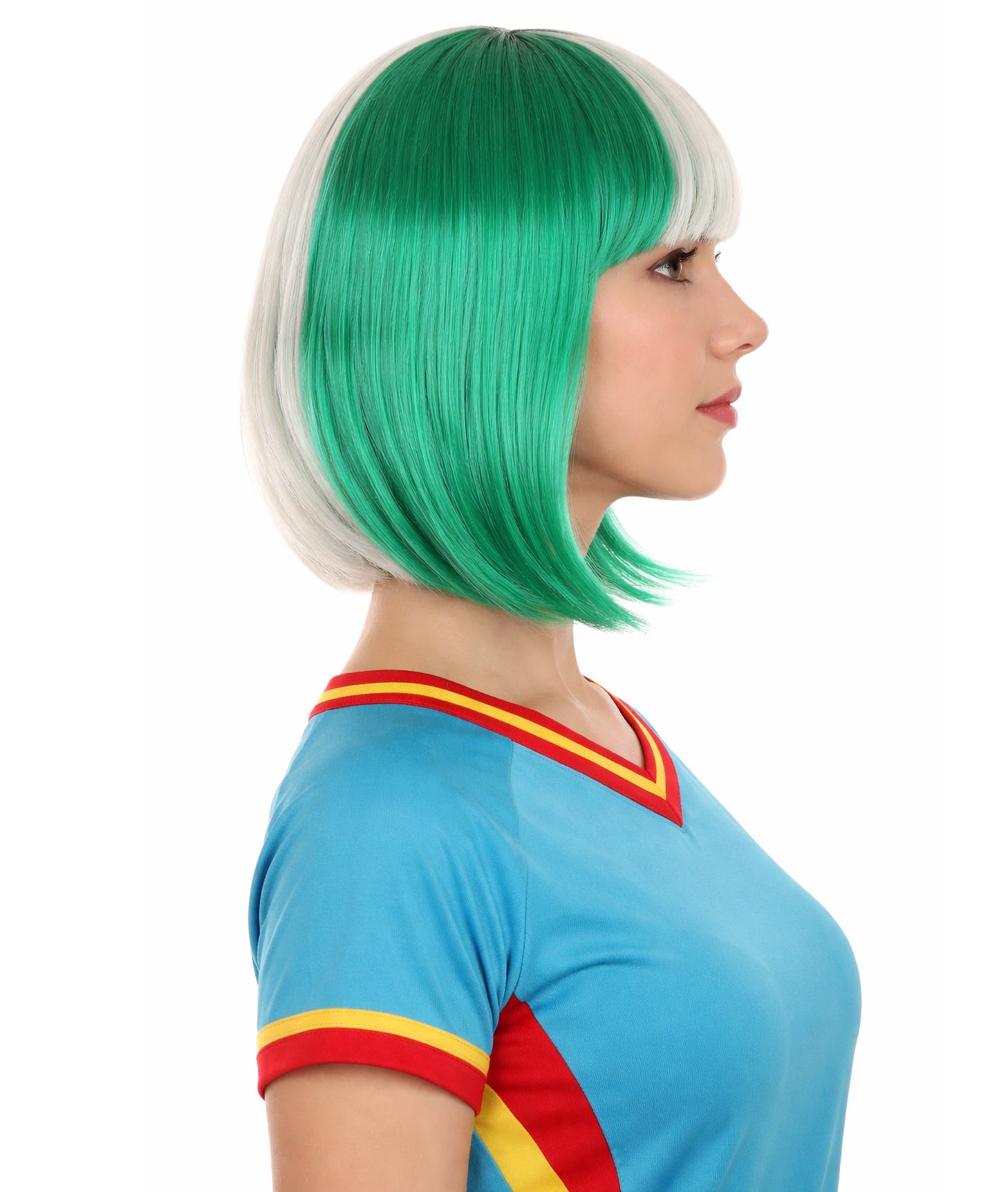 Nigeria Flag Bob Green and White Wig