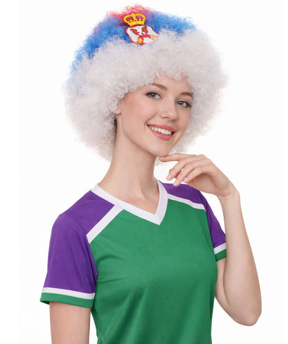 Serbia Flag Afro Multicolor Wig