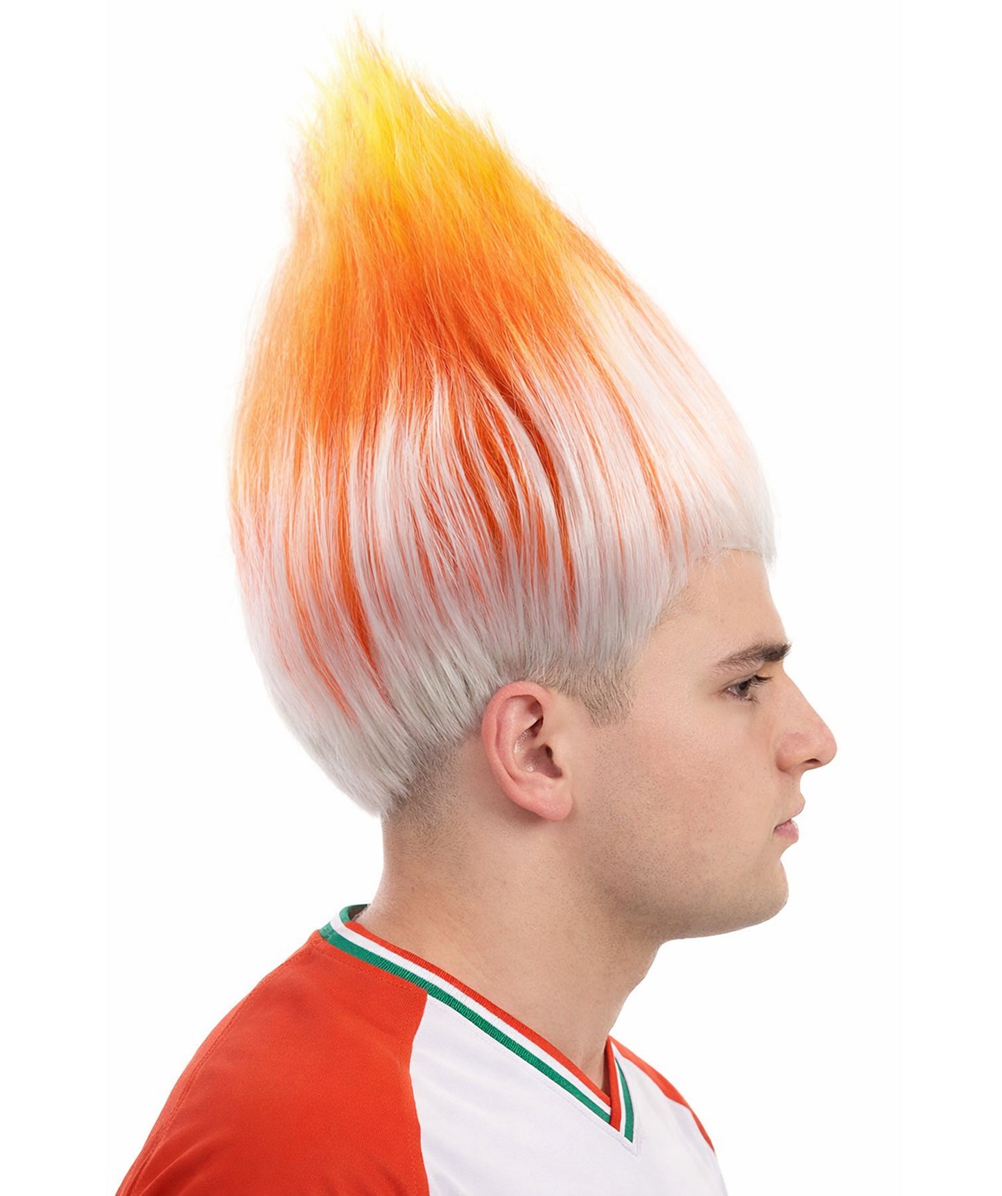 Unisex Adult & Teen Wig | Trolls Orange & White Wig | Premium Breathable Capless Cap