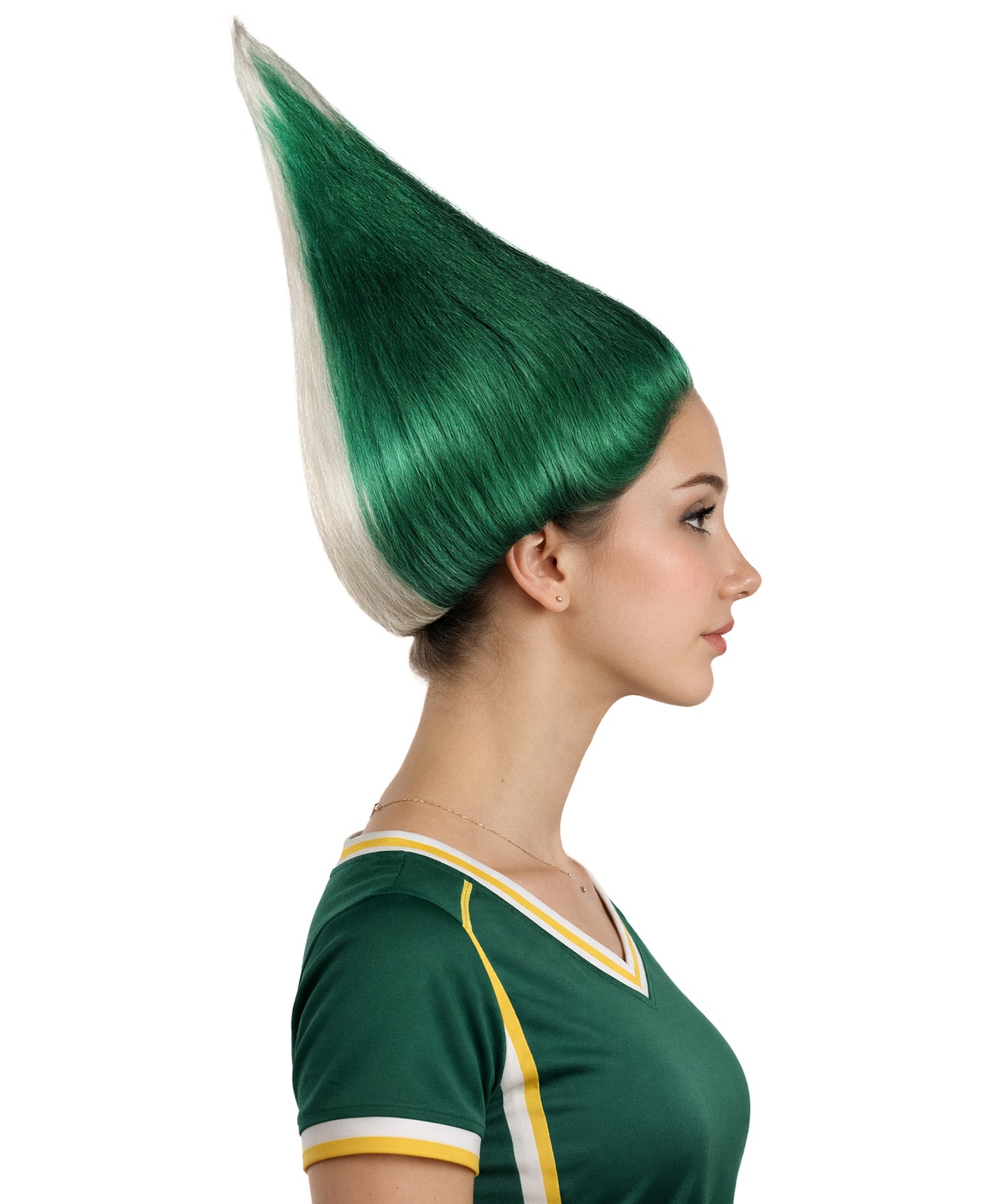 Nigeria Flag Sport Troll Green & White Wig