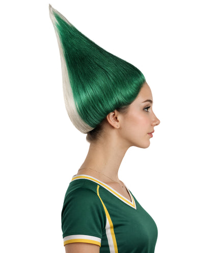 Nigeria Flag Sport Troll Green & White Wig