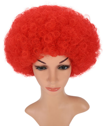 Turkey Flag Red & White Clown Afro Wig