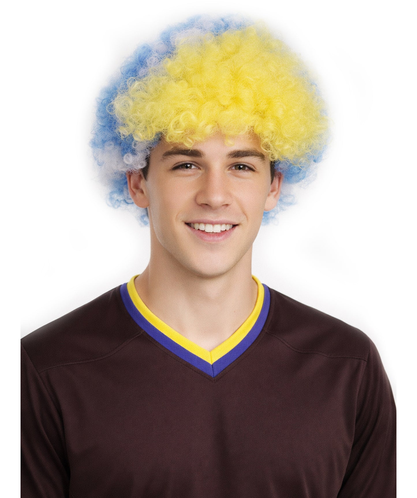 Uruguay Flag Afro Multicolor Wig