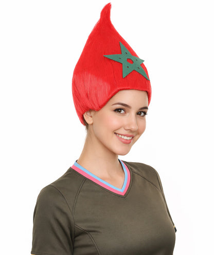 Morocco Flag Troll Red and Green Wig