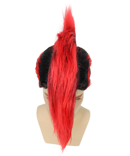 Albania Flag Mohawk Red and Black Wig