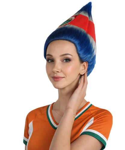 Costa Rica Flag Troll Multicolor Wig